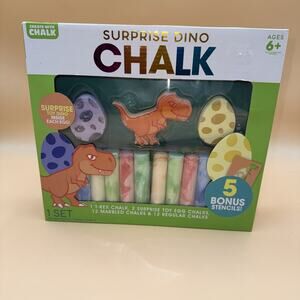 Create With Chalk Surprise Dino Chalk 27 Chalk Piece +5 Bonus Stencils